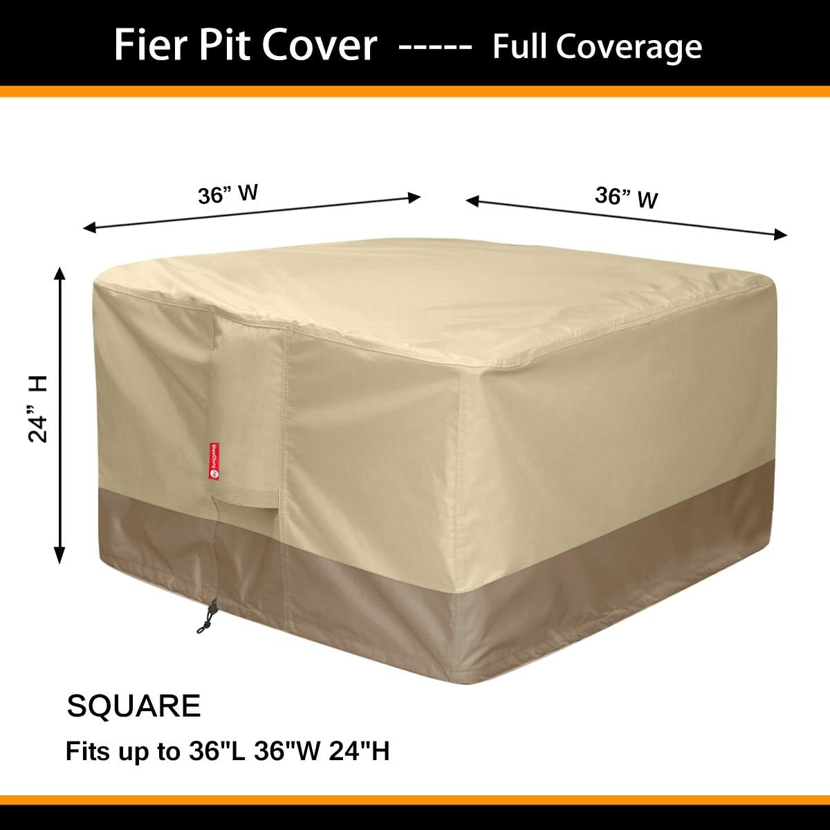 Cubierta fogata gas cuadrada 600D PVC impermeable 33/34