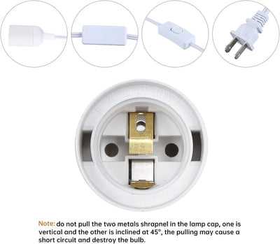 Cable extensión linterna colgante enchufe E26 12ft blanco
