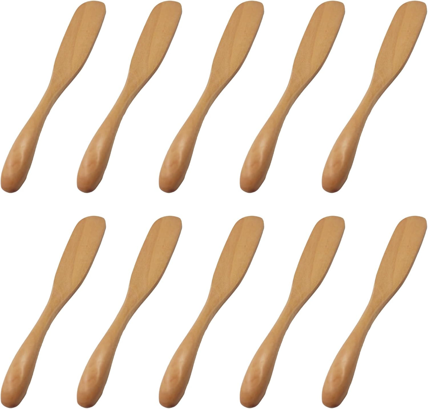 Set 10 Cuchillos Mantequilla Madera 6.5pulg Espátulas Mermelada