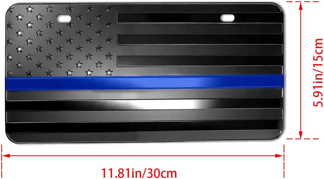 Placa bandera EE.UU. aluminio 3D 6x12pulg
