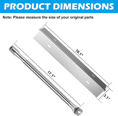 Set 7 placas acero inox y 4 tubos quemador parrilla Napoleon