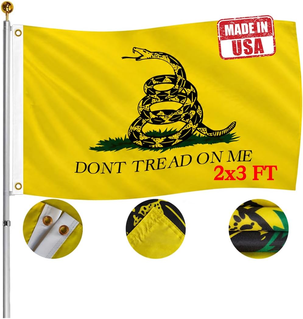 Bandera Gadsden 2x3ft doble cara resistente UV