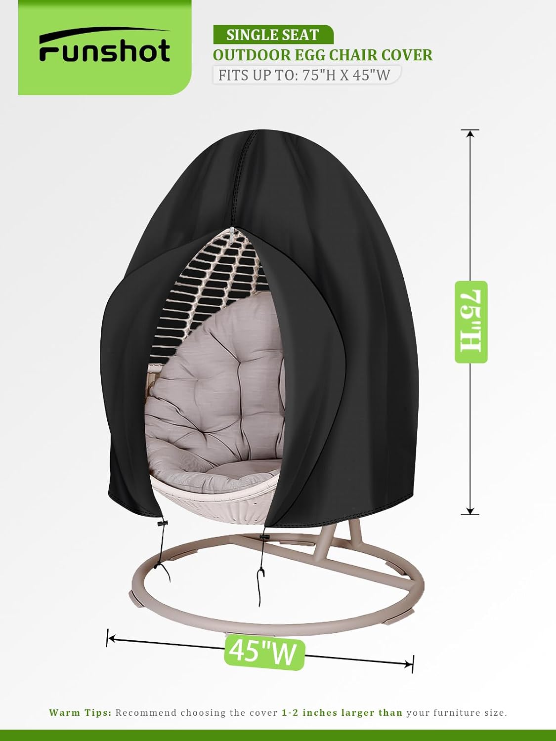 Funda mimbre silla huevo 75x45 con cremallera