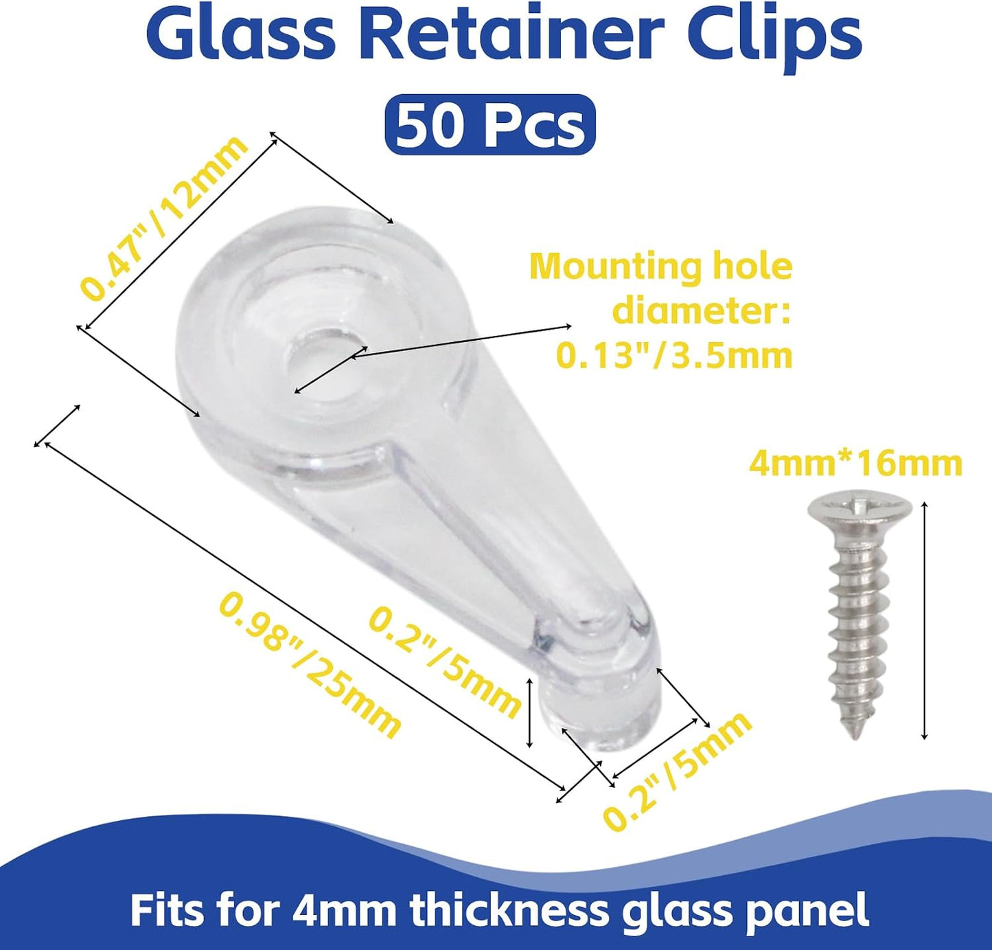 50 Clips Plástico para Colgar Espejos y Ventanas