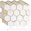 Azulejo PVC hexagonal mármol tira dorada cocina baño 5 Pzas