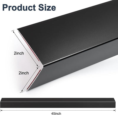 4 Protectores Esquina Metal Negro 45" Autoadhesivos