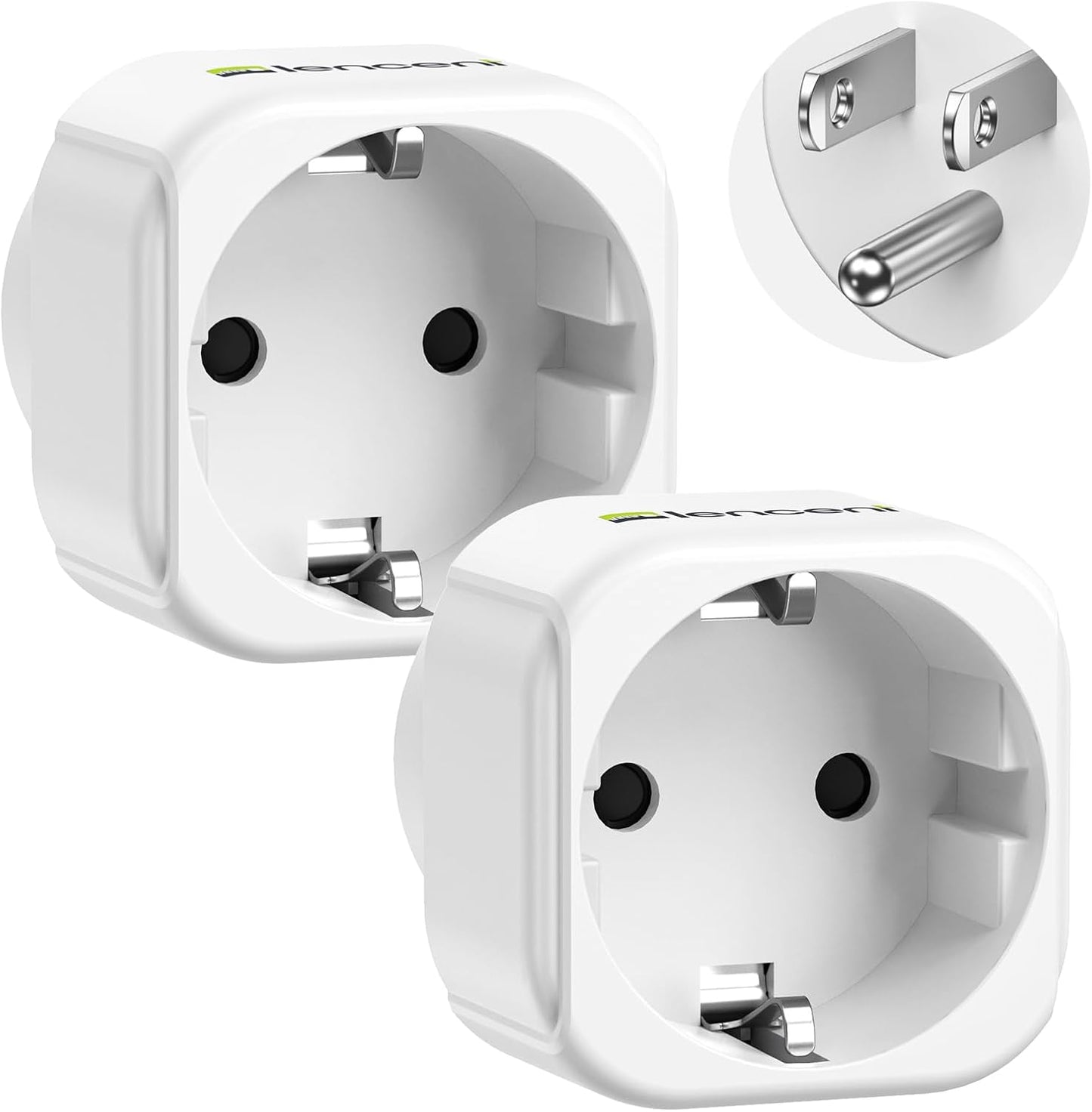 2 Pack Adaptador Enchufe Europa a EE.UU.