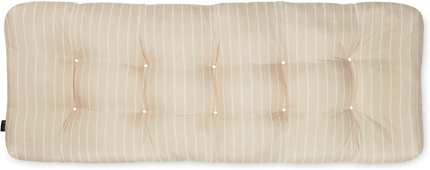 Cojín banco exterior rayas beige 54x18x5pulg