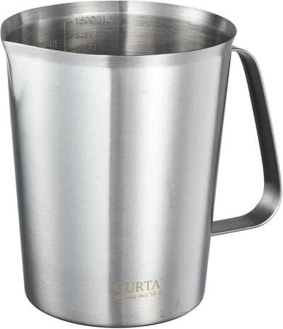 Taza medidora acero inox 48oz con mango y labio