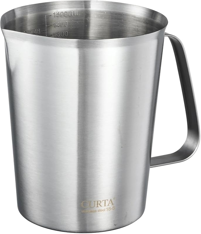 Taza medidora acero inox 48oz con mango y labio