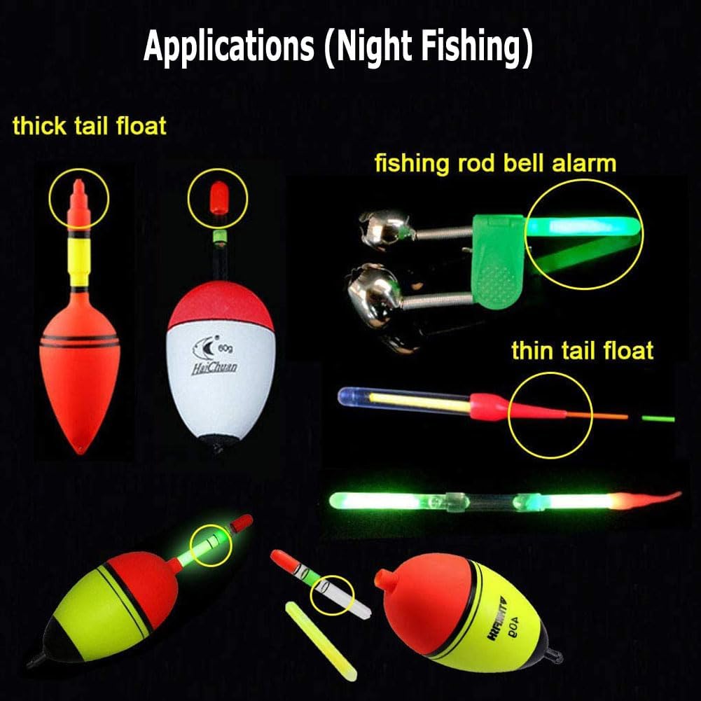 100 Varillas Brillantes de Pesca con 4 Accesorios