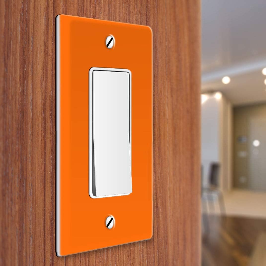 Placa interruptor luz decorativa naranja sólido