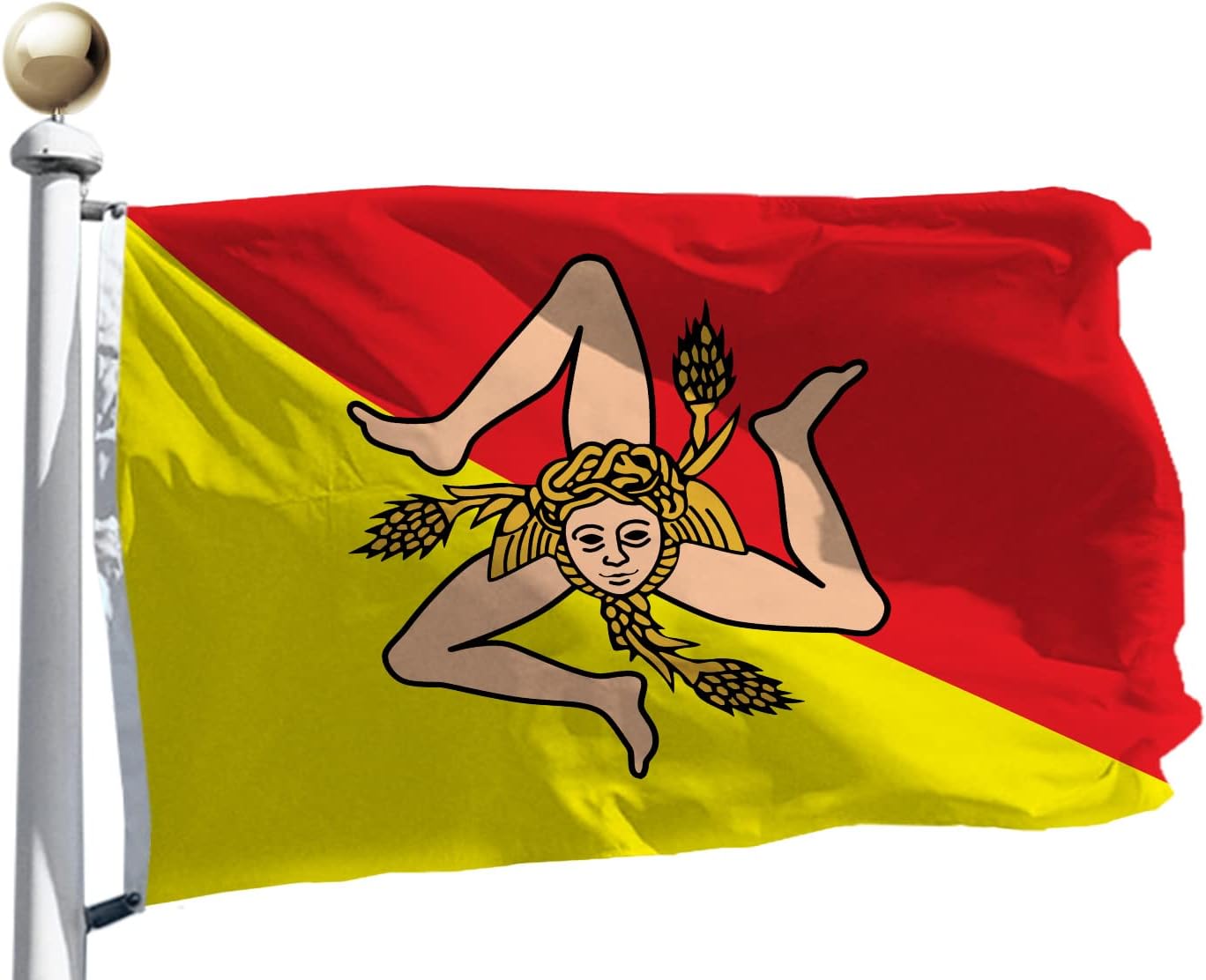 Bandera Sicilia 3x5ft poliéster 100D latón