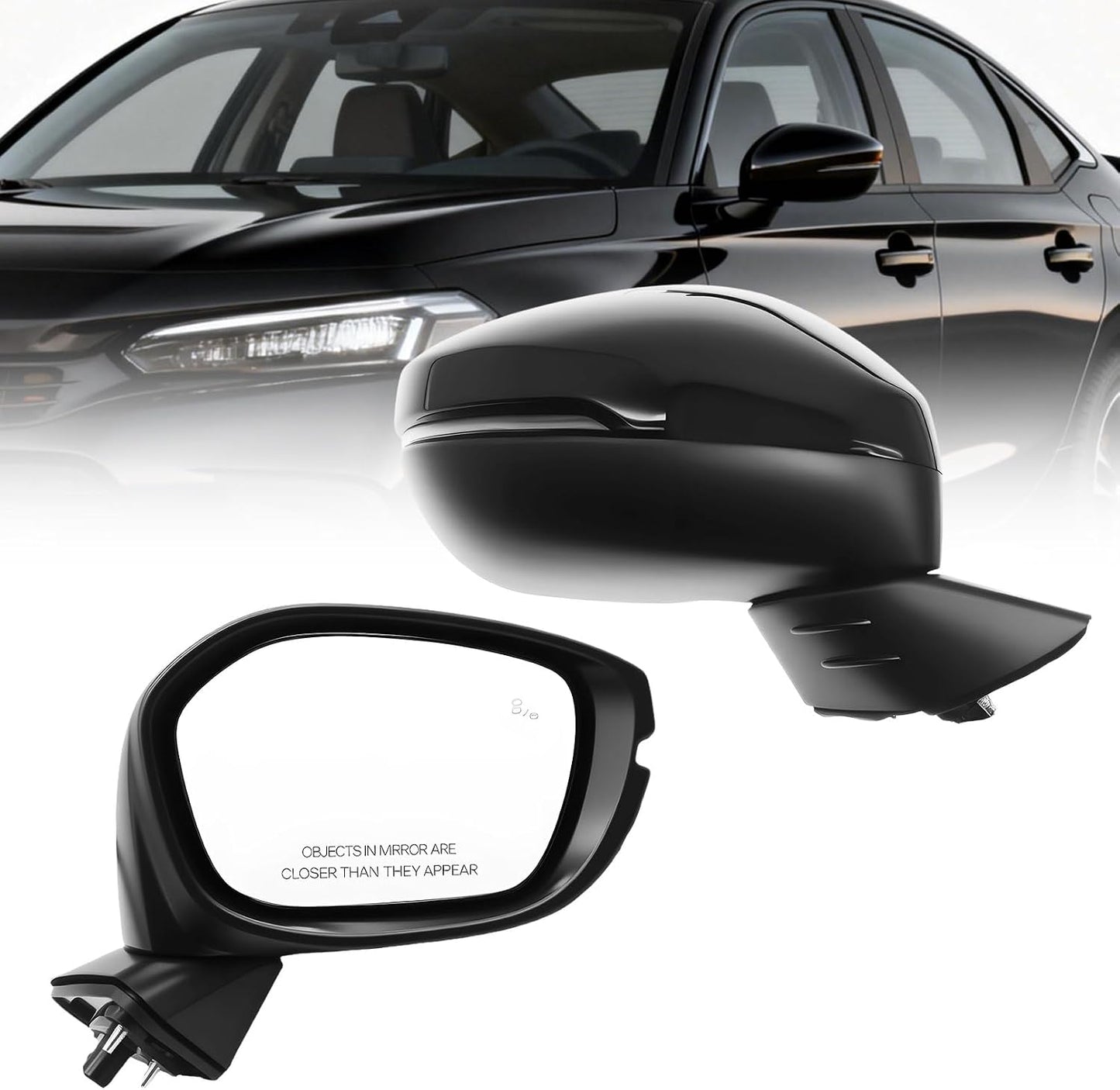 Espejo lateral derecho Civic 2022-25 negro