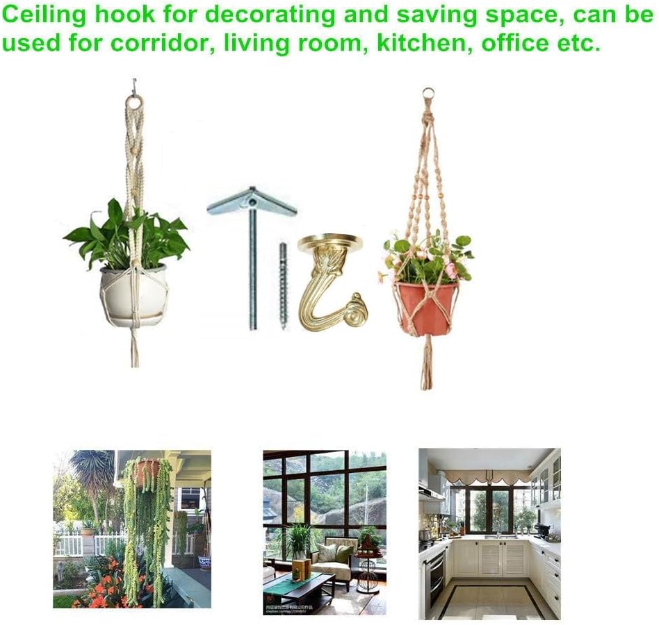 8 Set Ganchos Techo para Plantas Colgantes Blancos