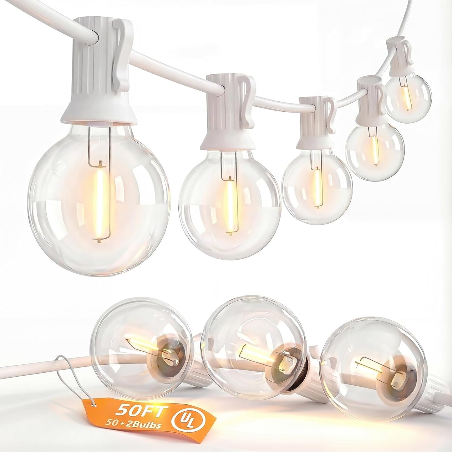 Luces cadena exterior 50pulg 52 bombillas LED G40