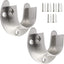 Soportes barra armario 1.25" plateado 2 Uds