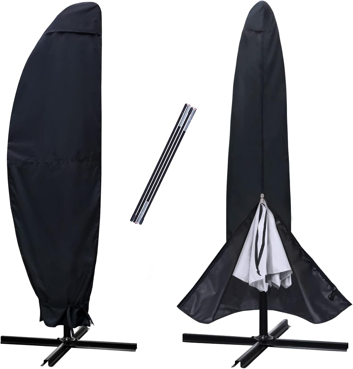 Cubierta sombrilla patio impermeable 10-11ft negro