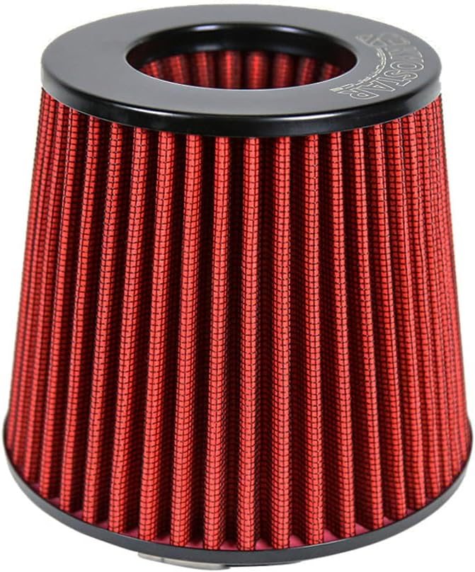 Filtro aire universal alto flujo 3.5" redondo rojo