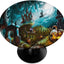 Mantel redondo turquesa Halloween con elástico ajustable