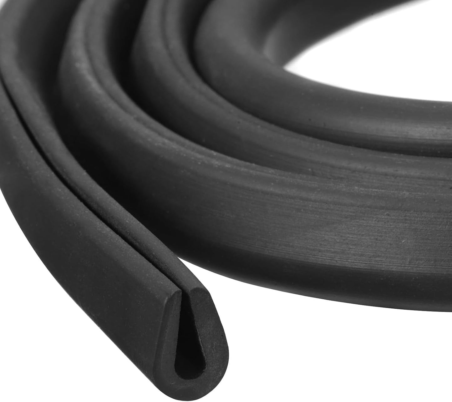 Borde en U goma redondo 13.1ft 0.118pulg negro