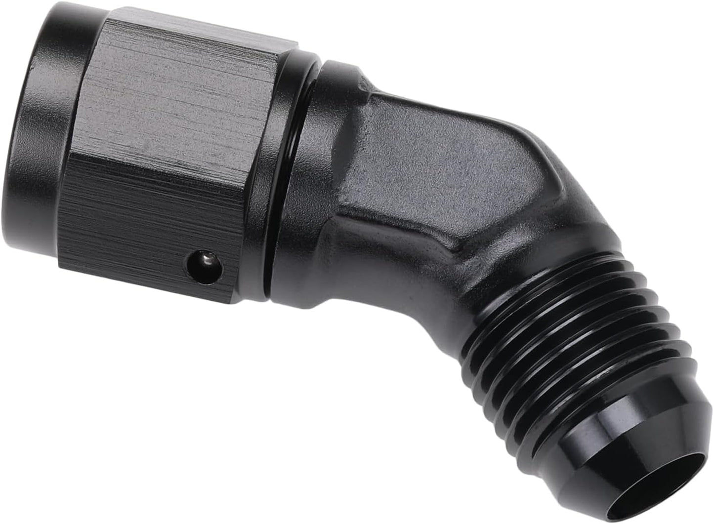 Adaptador 6AN hembra a macho codo giratorio aluminio negro