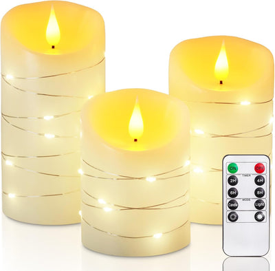 Velas eléctricas LED con luces de hadas control remoto