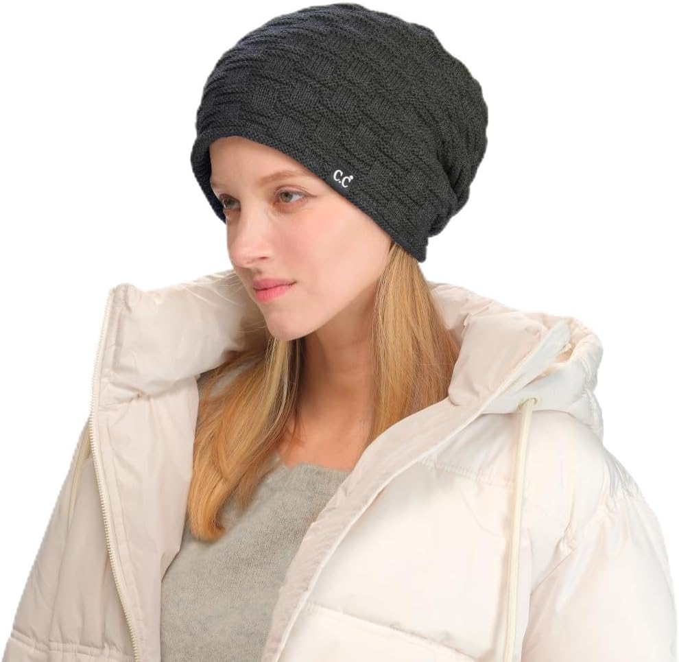 Gorro punto unisex grueso forro polar invierno