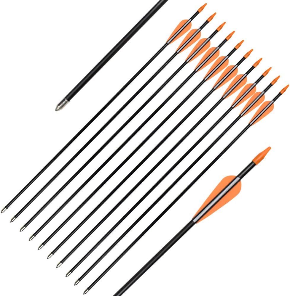 Flechas fibra vidrio para arco 24-30pulg principiantes