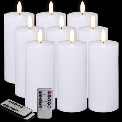 9 Velas LED Sin Llama Plana Control Remoto Bodas Festivales