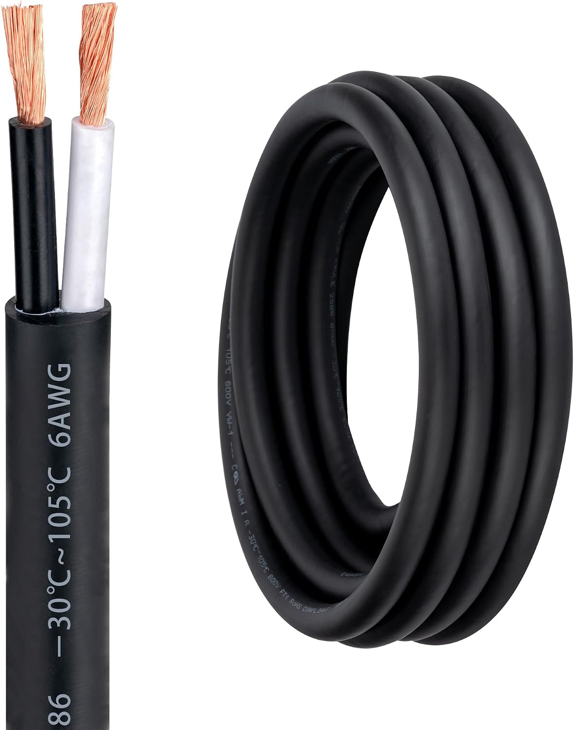 Cable 6AWG 2C 26pies 600V para motor luces cargadores