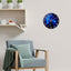 Reloj pared azul decorativo vidrio redondo 12pulg silencioso