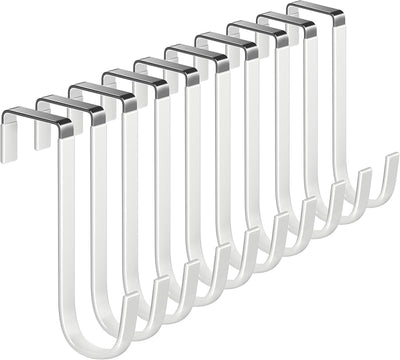 Ganchos puerta 1 3/8pulg 10pzas L5.5pulg plástico blanco