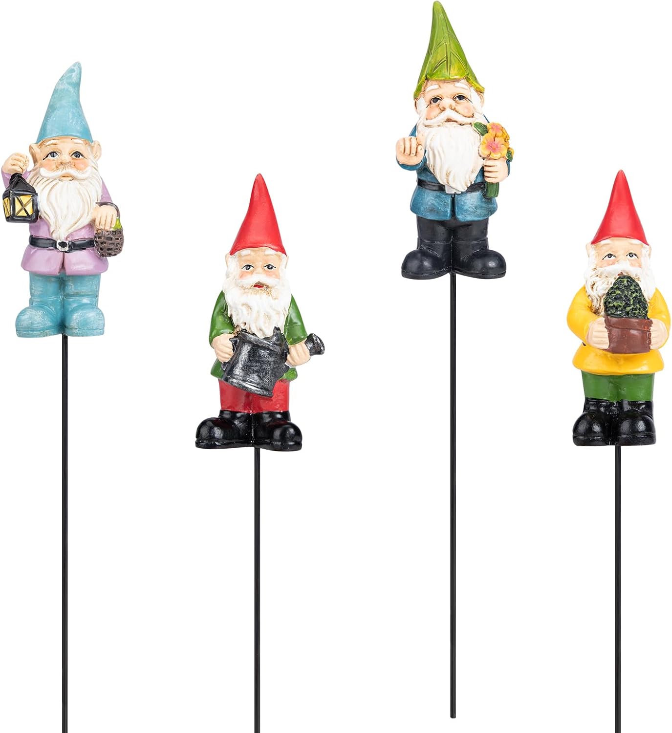 Estacas gnomos resina decoración jardín patio multicolor