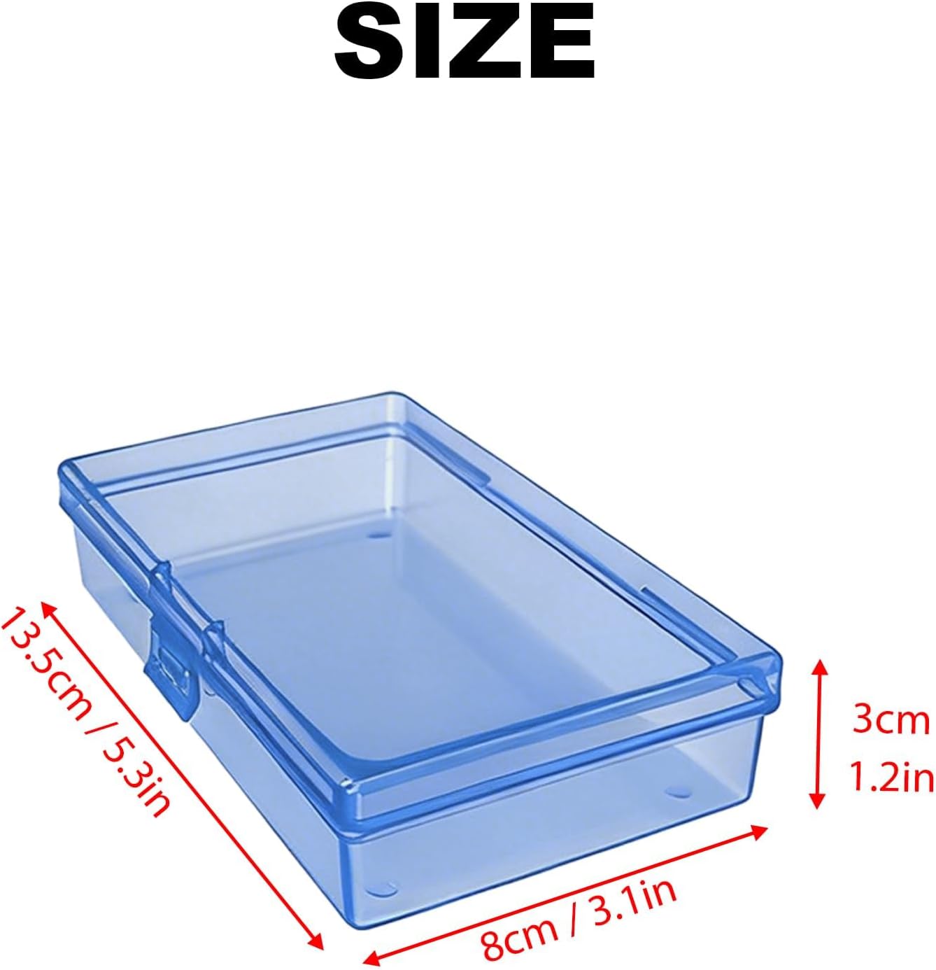 12 Contenedores Plástico Transparente 5.3x3.1pulg Azul
