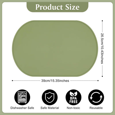 Mantel ovalado silicona verde 2 pzas