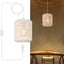 Luz colgante ratán enchufable 15ft estilo bohemio