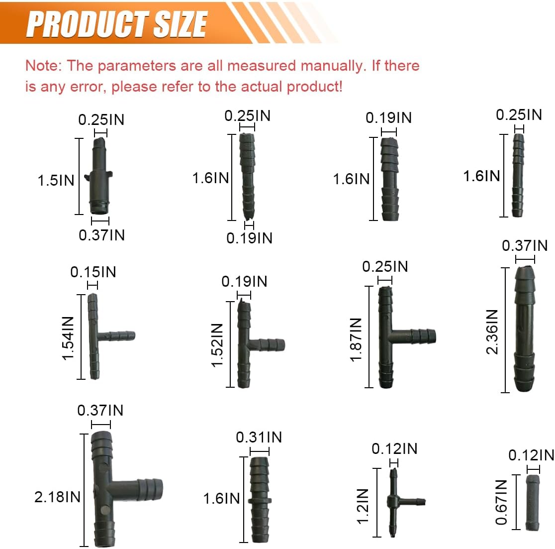 Kit 113 Pzas Conectores Vacío Tamaño T Reductor Nailon