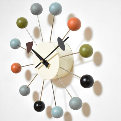 Reloj pared bola madera mediados siglo 13pulg