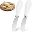 2 Cuchillos Mantequilla Acero Inox Asa Porcelana Espardor Queso