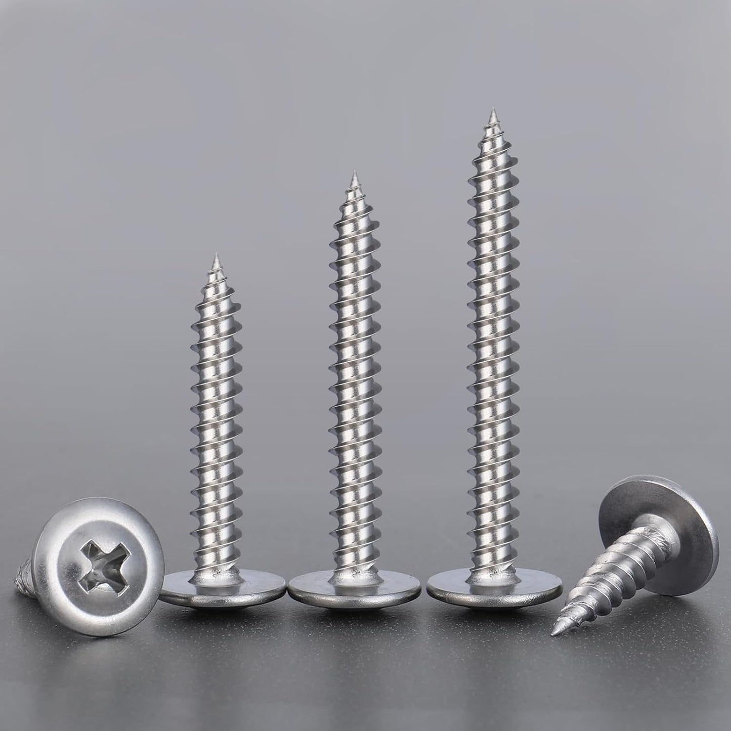 Tornillos madera #8x1-3/4 acero inox 410 autorroscantes 110uds