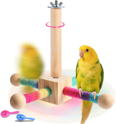 Perca loros soporte giratorio 360 cuerda sisal colorida