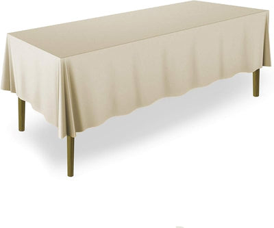 10 Manteles Rectangulares 60x102pulg Tela Poliéster Beige