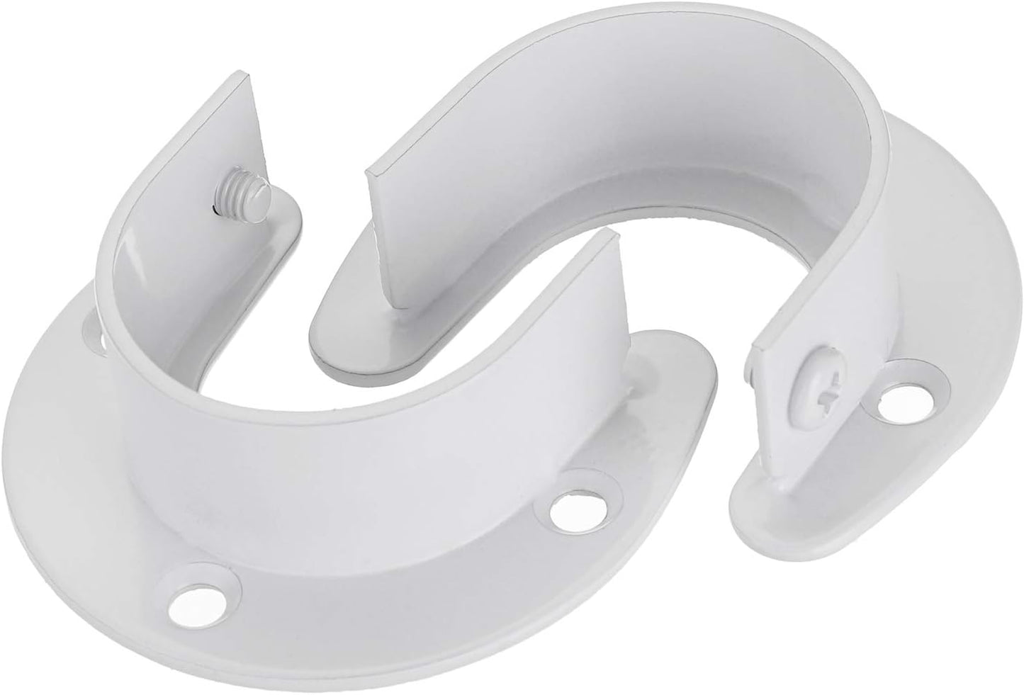 4 Soportes U Acero Inox Barra Armario 1.5" Blanco