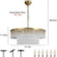 Candelabro Vidrio Latón 10 Luces 31.5pulg Sala Estar