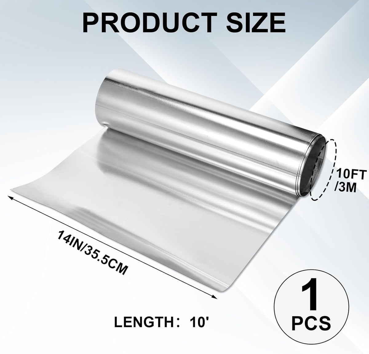 Rollo aluminio sellar ventanas puertas 14pulg x10pies