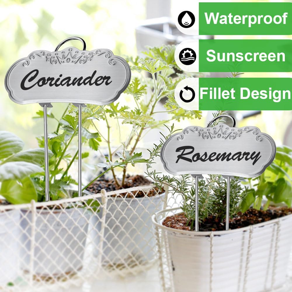 50 Etiquetas Metálicas Acero Inox 304 para Jardín