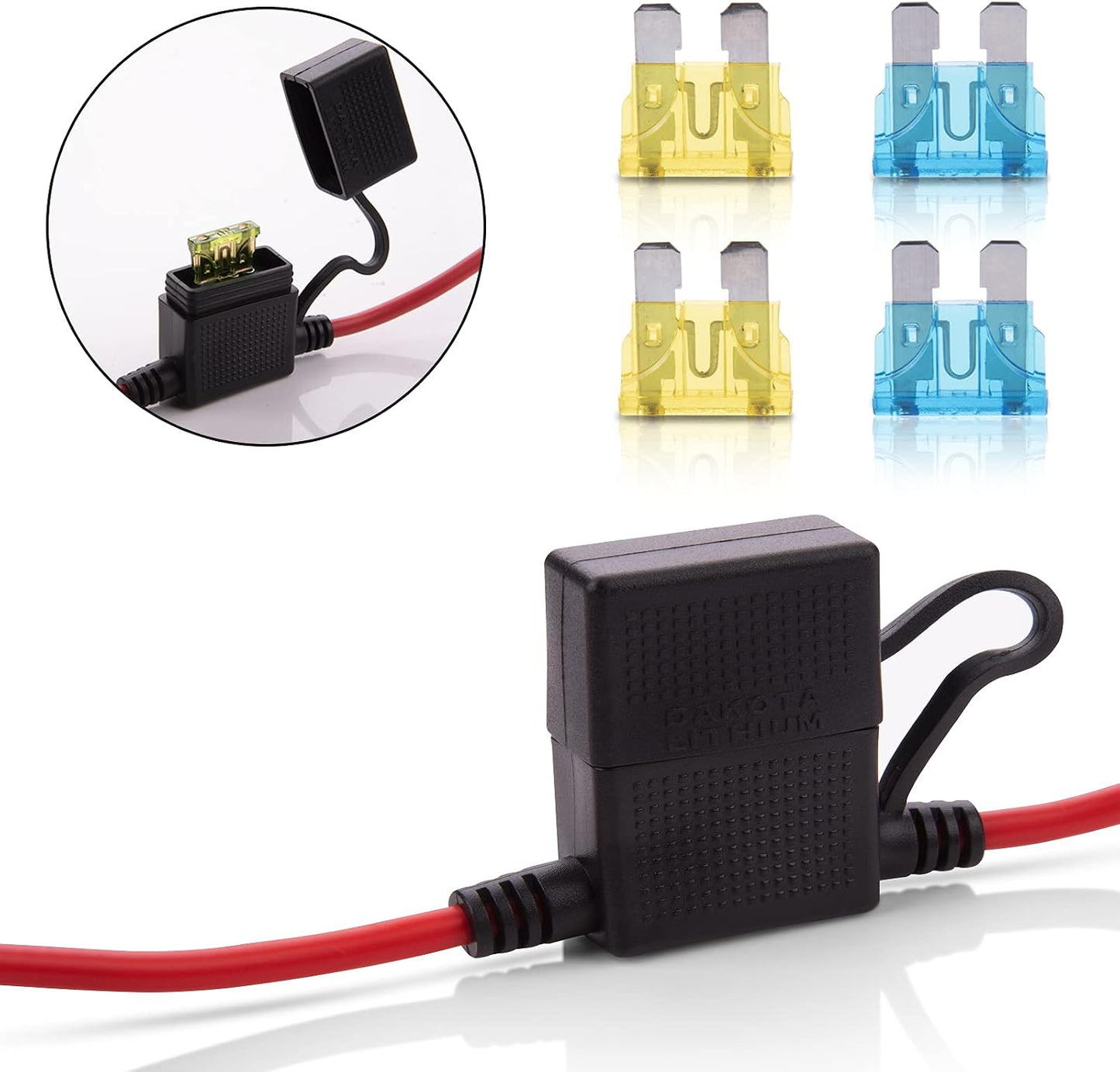Portafusibles alambre 10 AWG 30A para auto