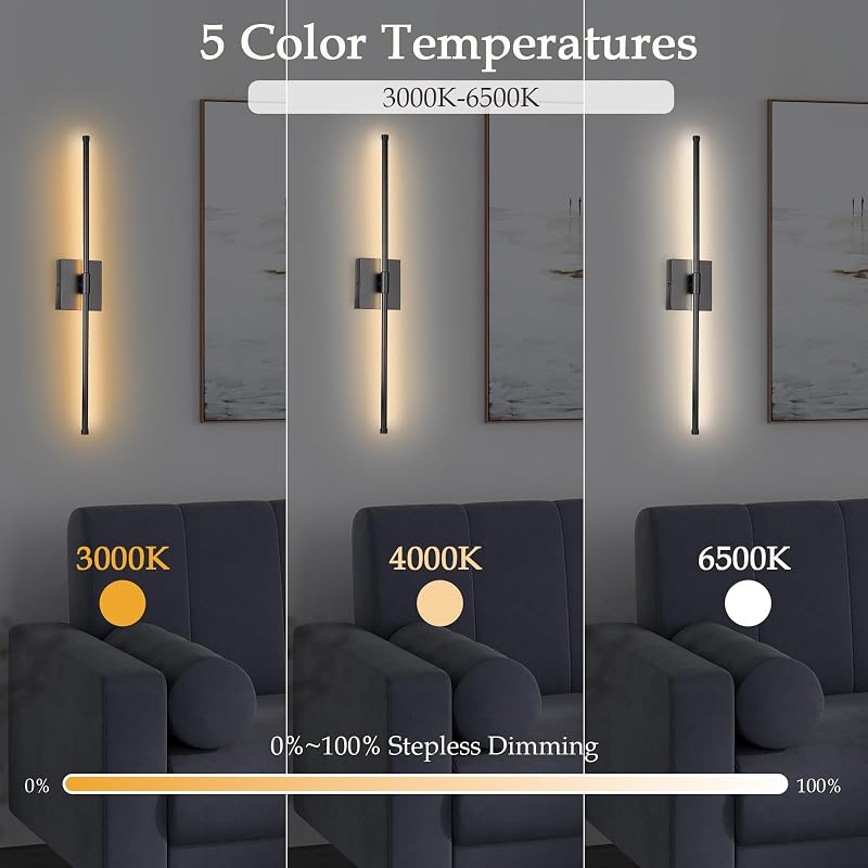 Apliques pared LED control remoto 2 pzas 5 colores