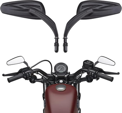 Espejos retrovisores motocicleta vástago largo Dyna Softail 1982-25 negra